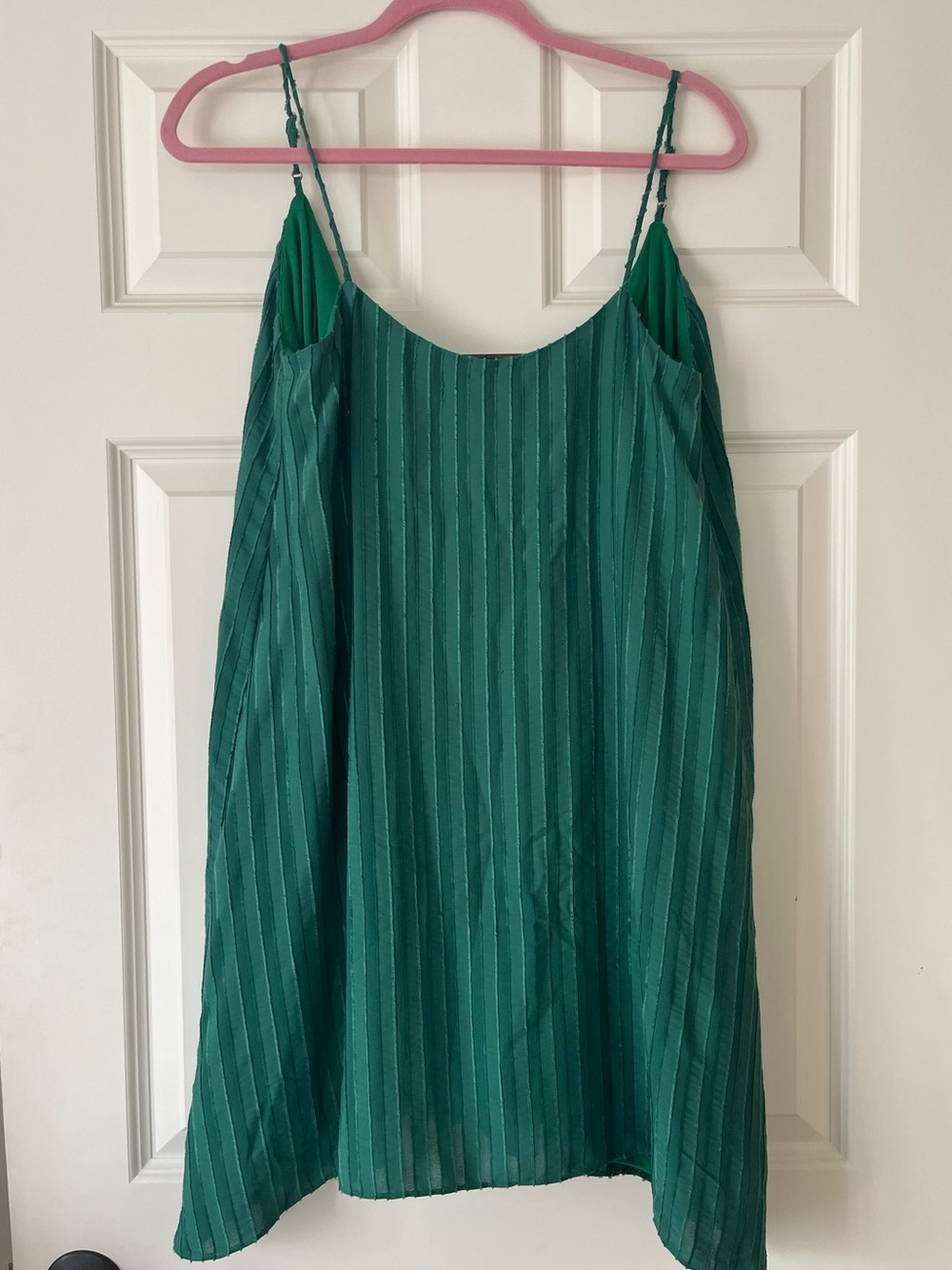 BCBGMaxAzria Amazon Green Pleated Slip Dress